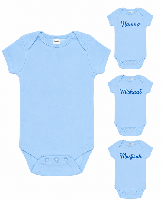 Personalized Plain Blue Bodysuit