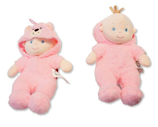 Baby Infant Soft Doll with Pink Bear Onesie (25cm) (PK6) GP-25-1321