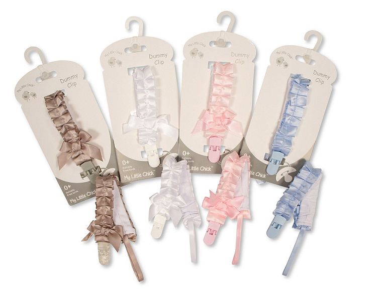 Baby Satin Lace Dummy Clip  (PK6) GP-25-1334