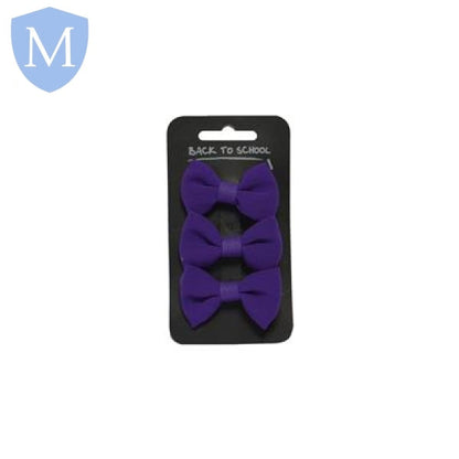Plain Girls Mini Hair Bows - 3 Pack (Hair Accessory) (POA) Mansuri
