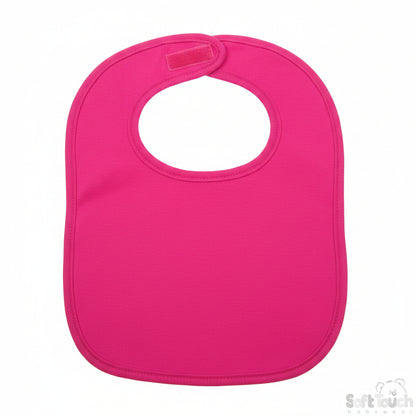 Personalised Plain Velcro Baby Bib – Soft Cotton Infant Feeding Bib
