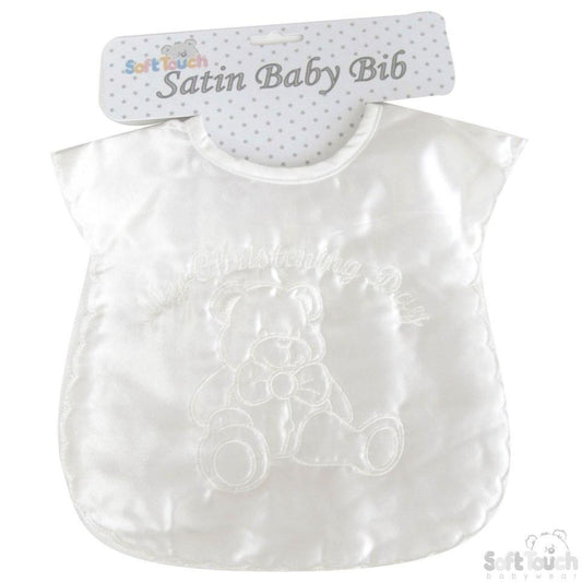 LARGE SATIN CHRISTENING BIB: P5176-C - Kidswholesale.co.uk