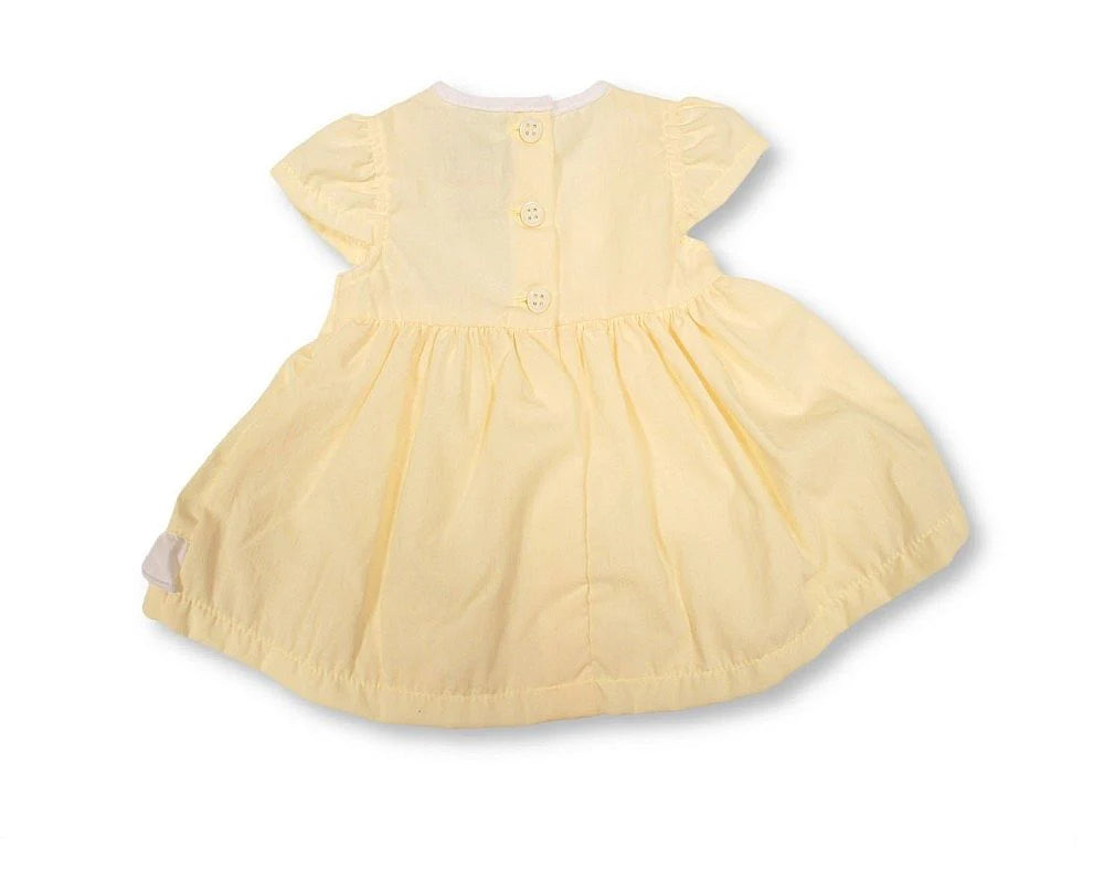 Baby Dress Lemon with Lace and Bow (0-24m)