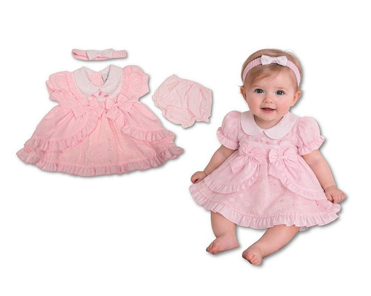Dress Pink with Ruffles and Bows
