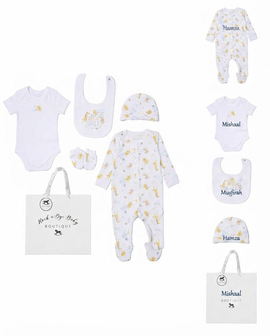 Personalised Baby Mesh Bag Gift Set - Animals - MANSURI FASHIONS