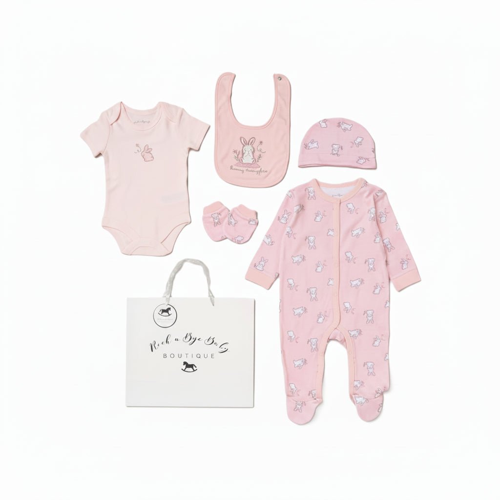 Personalised Baby Mesh Bag Gift Set - Bunny - MANSURI FASHIONS