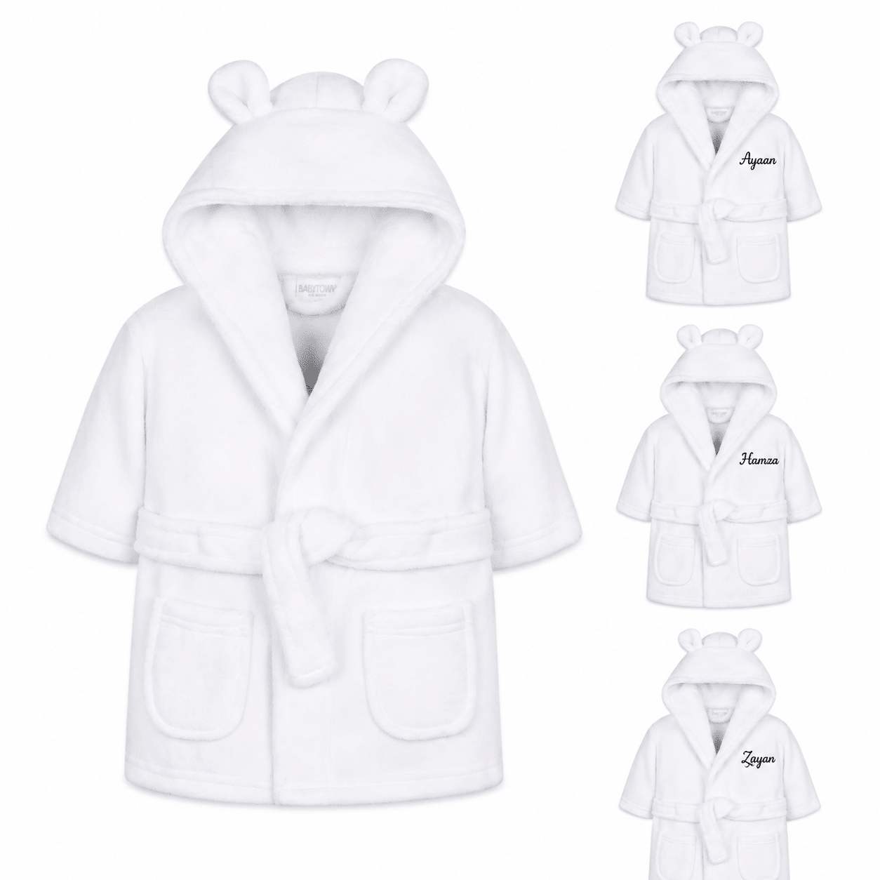 Personalised Boys Super Soft Hooded Dressing Gown - MANSURI FASHIONS