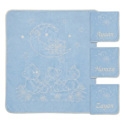 Personalised Embossed Baby Cot Blanket in Bag | Soft Baby Blanket - MANSURI FASHIONS