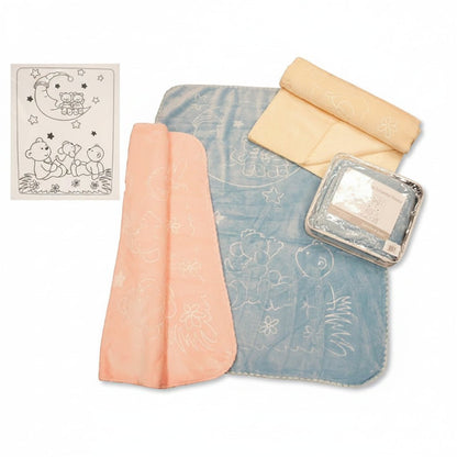 Personalised Embossed Baby Cot Blanket in Bag | Soft Baby Blanket - MANSURI FASHIONS