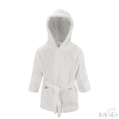 Personalised Infants Plain Hooded Fleece Robe | Soft Baby Dressing Gown - MANSURI FASHIONS