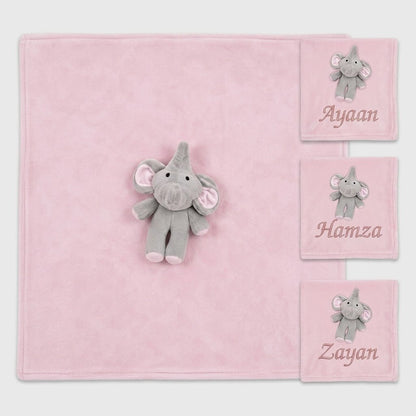 Personalised Luxury Baby Plush Blanket & Toy | Soft Baby Gift Set - MANSURI FASHIONS