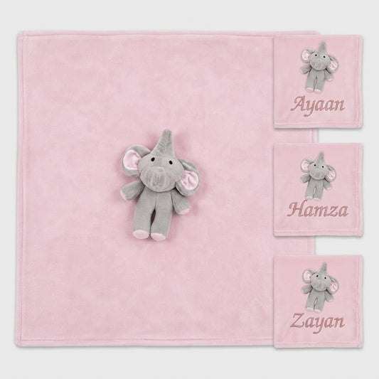 Personalised Luxury Baby Plush Blanket & Toy | Soft Baby Gift Set - MANSURI FASHIONS