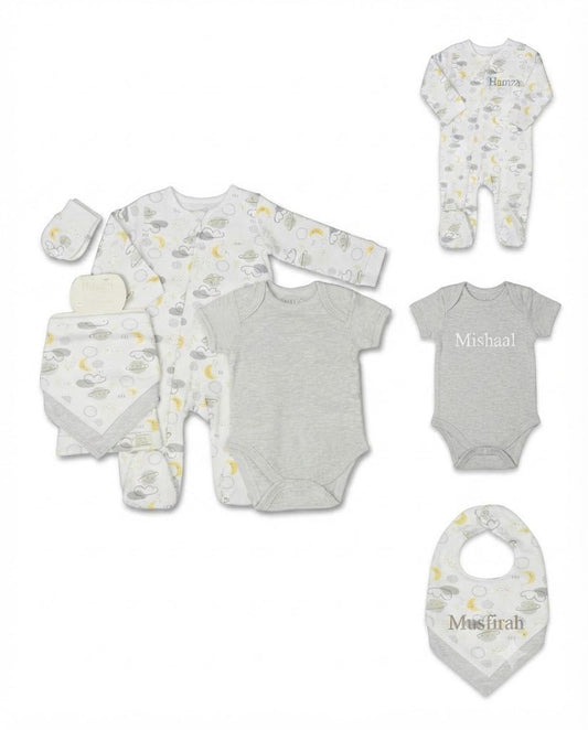 Personalised Ribbed Gift Set - Grey Sky - MANSURI FASHIONS