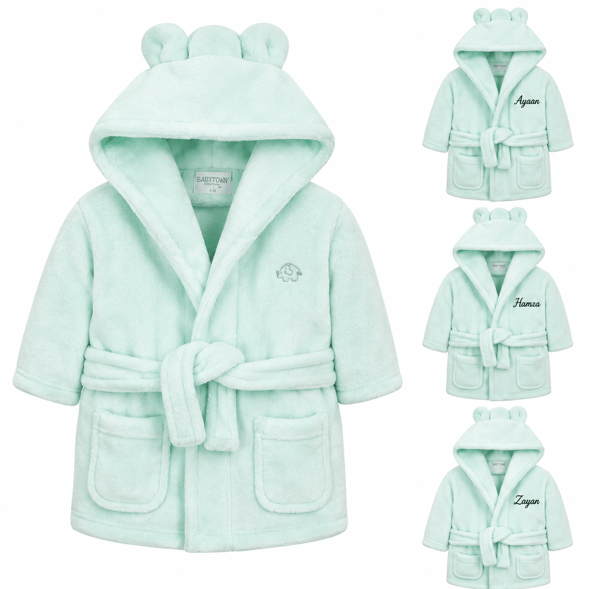Personalised Super Soft Dressing Gown With Ears (Baby Gown) - MANSURI FASHIONS