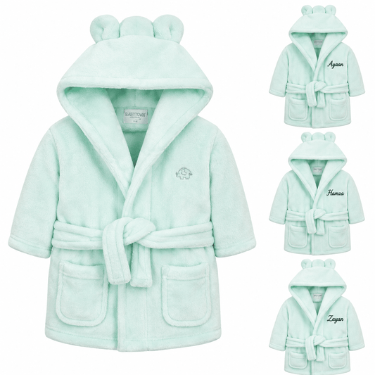 Personalised Super Soft Dressing Gown With Ears (Baby Gown) - MANSURI FASHIONS