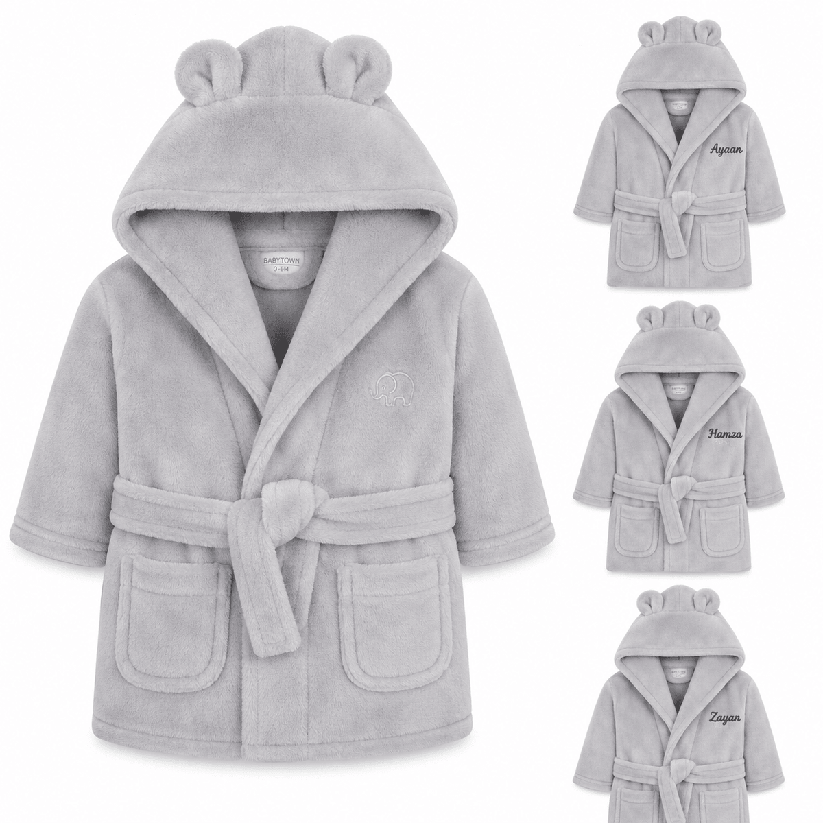 Personalised Super Soft Dressing Gown With Ears (Baby Gown) - MANSURI FASHIONS