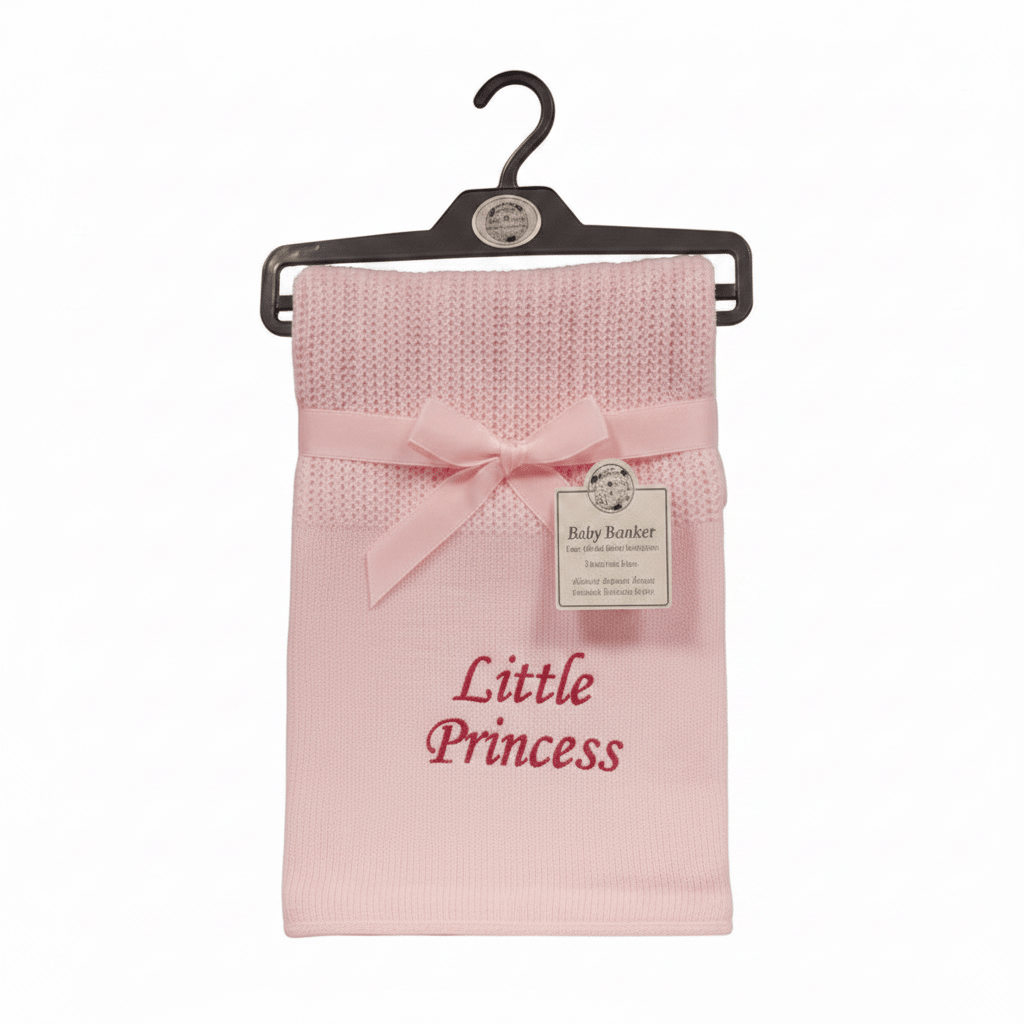 Personalized Baby Cellular Blanket with Embroidery - MANSURI FASHIONS