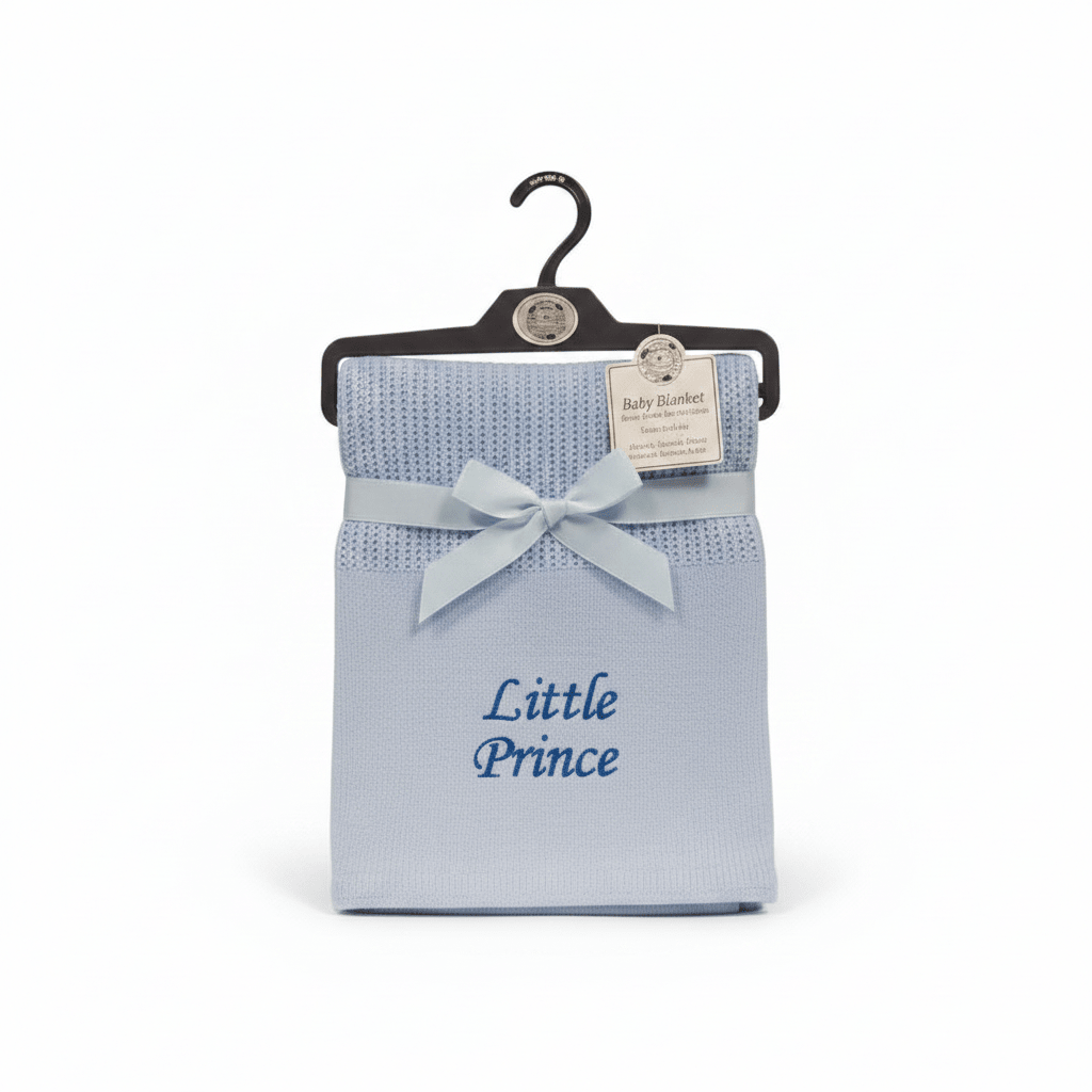 Personalized Baby Cellular Blanket with Embroidery - MANSURI FASHIONS