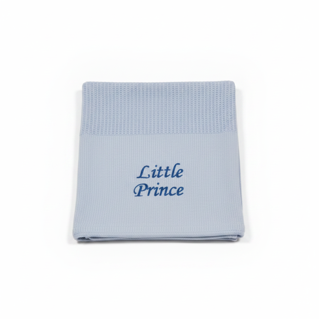Personalized Baby Cellular Blanket with Embroidery