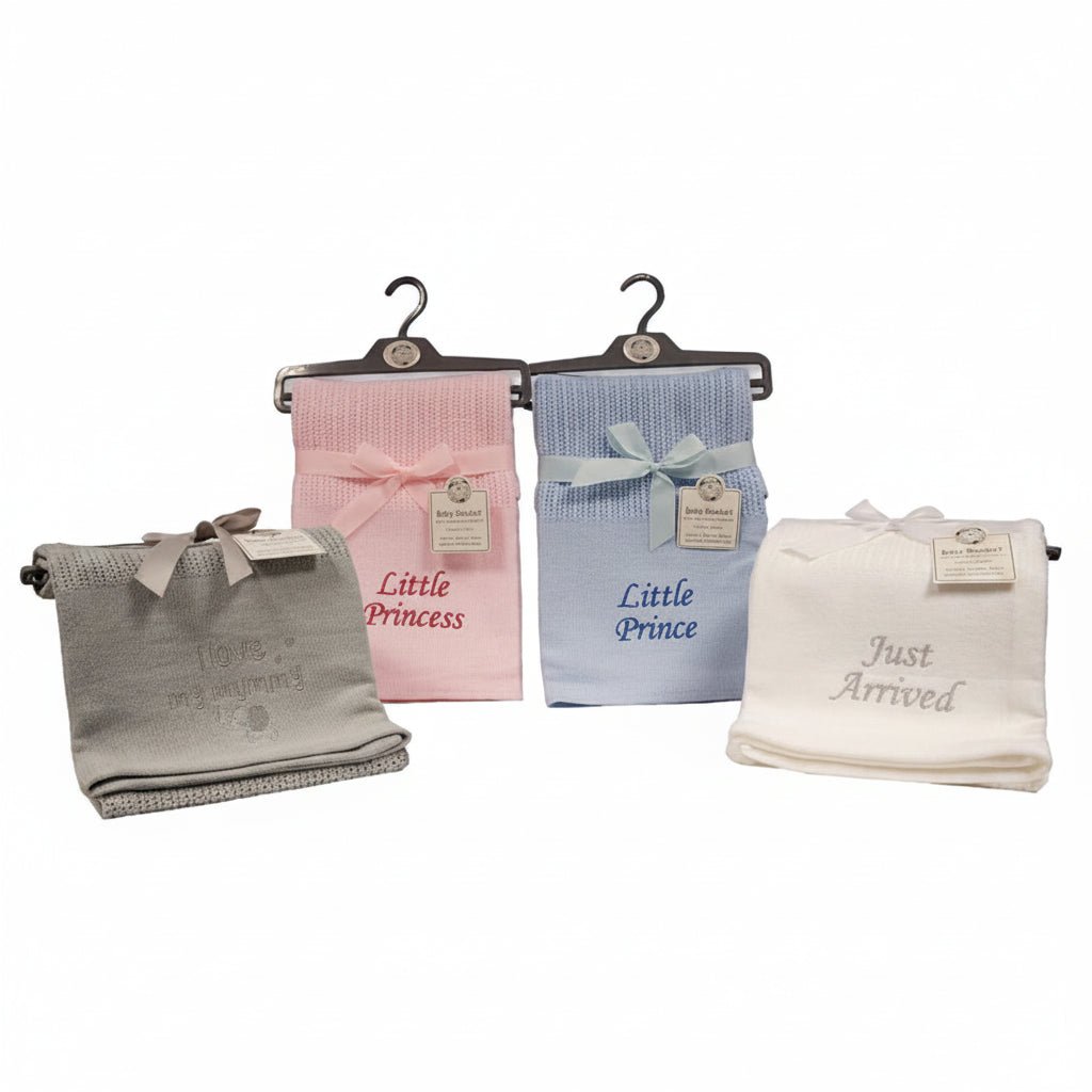 Personalized Baby Cellular Blanket with Embroidery - MANSURI FASHIONS