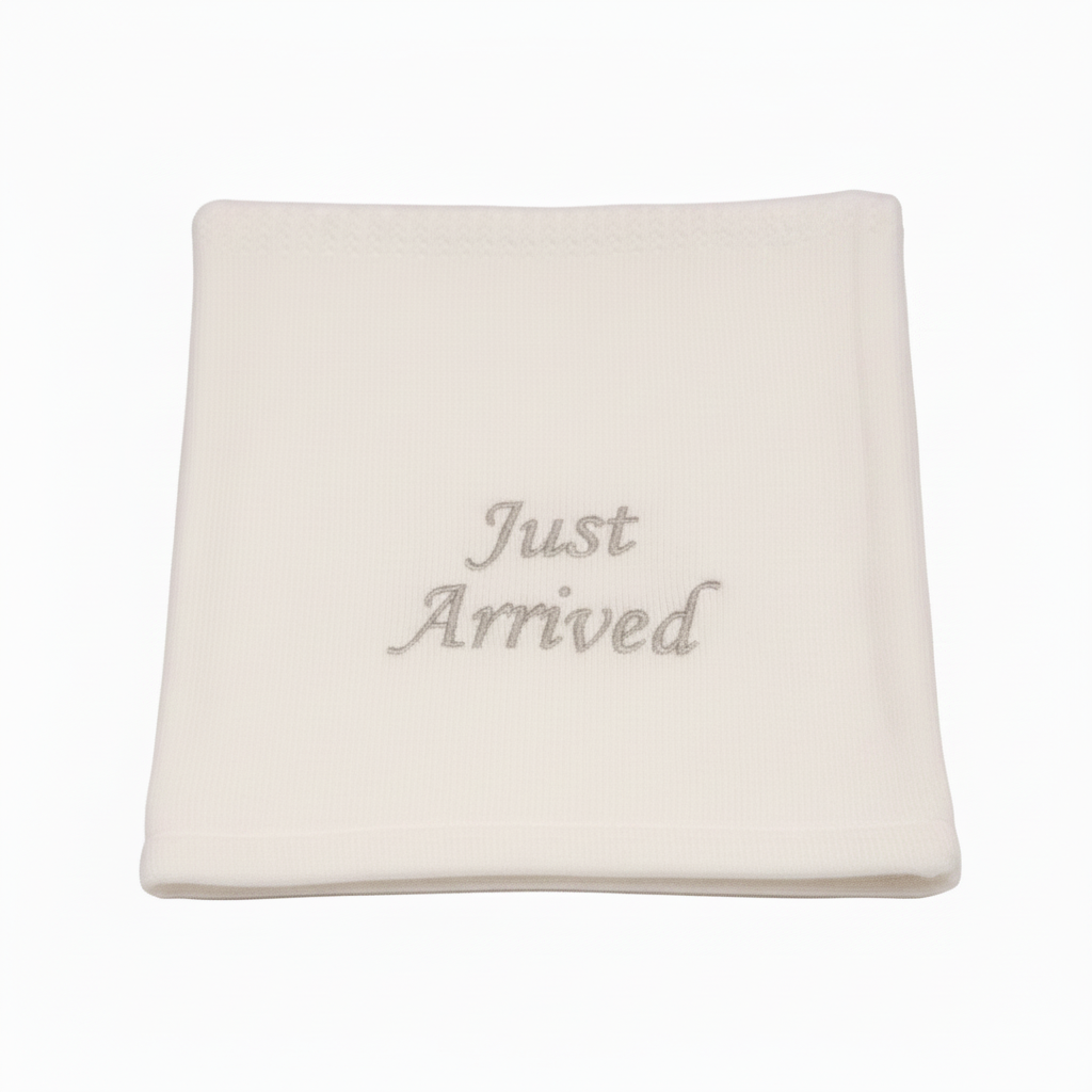 Personalized Baby Cellular Blanket with Embroidery