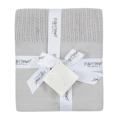 Personalized Baby Cellular Cotton Blanket with Plain Solid Panel - MANSURI FASHIONS