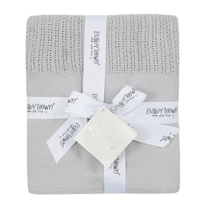 Personalized Baby Cellular Cotton Blanket with Plain Solid Panel - MANSURI FASHIONS