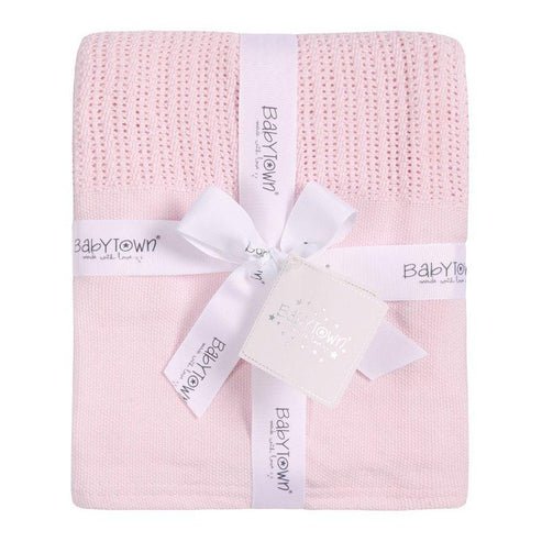 Personalized Baby Cellular Cotton Blanket with Plain Solid Panel - MANSURI FASHIONS