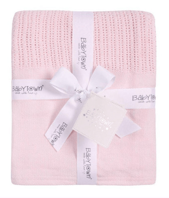 Personalized BABY HEAVY KNIT CELLULAR PANEL BLANKET - MANSURI FASHIONS