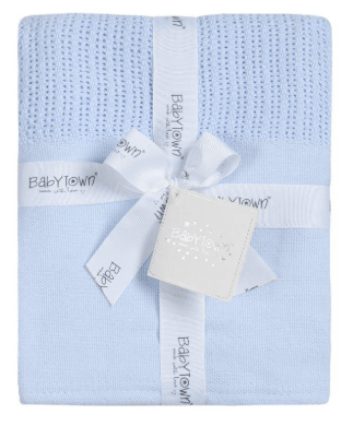 Personalized BABY HEAVY KNIT CELLULAR PANEL BLANKET - MANSURI FASHIONS