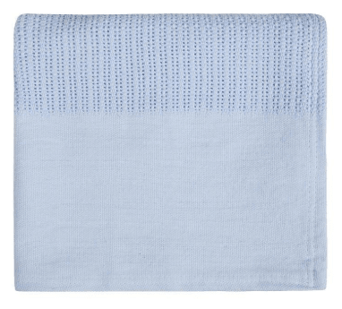 Personalized Baby Cellular Cotton Blanket with Plain Solid Panel