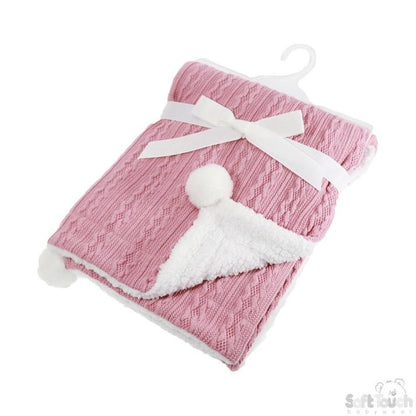 Personalized COFFEE CABLE KNIT WRAP W/POM POM - MANSURI FASHIONS