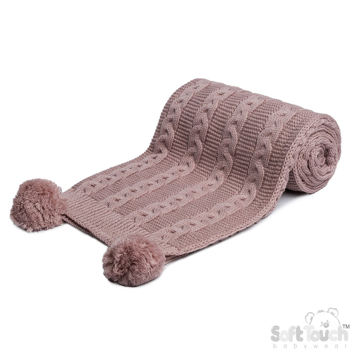 Personalized Infants Acrylic Recycled Cable Knit Wrap - MANSURI FASHIONS