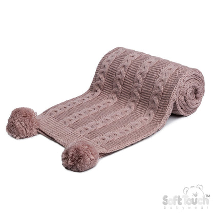 Personalized Infants Acrylic Recycled Cable Knit Wrap - MANSURI FASHIONS