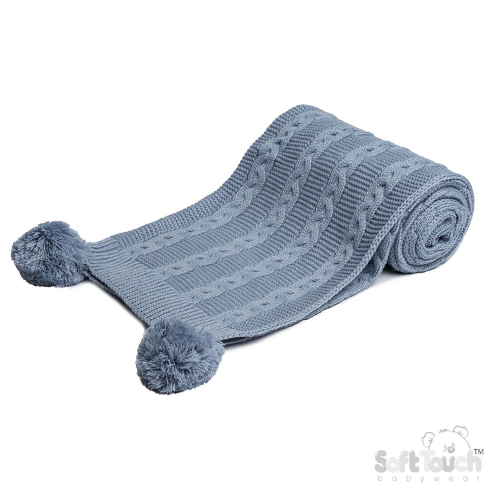 Personalized Infants Acrylic Recycled Cable Knit Wrap - MANSURI FASHIONS