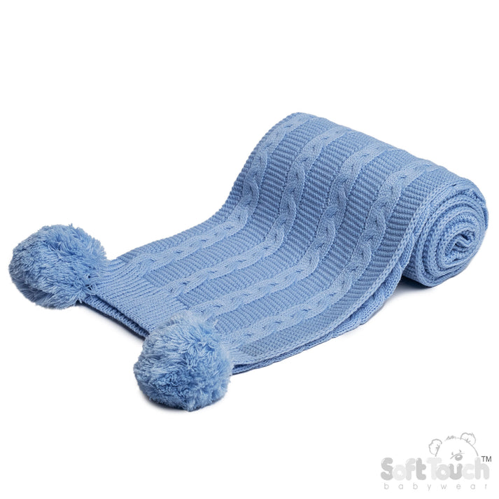 Personalized Infants Acrylic Recycled Cable Knit Wrap - MANSURI FASHIONS