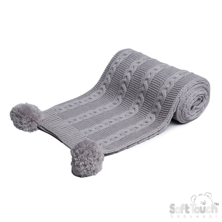 Personalized Infants Acrylic Recycled Cable Knit Wrap - MANSURI FASHIONS