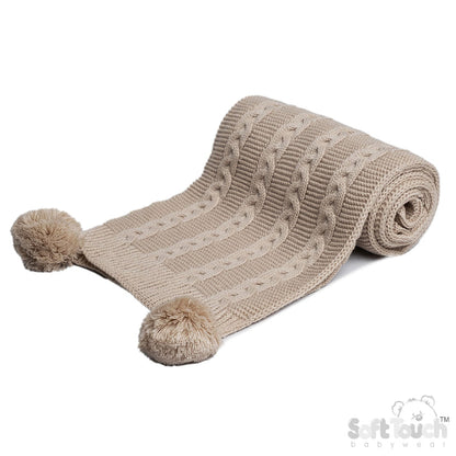 Personalized Infants Acrylic Recycled Cable Knit Wrap - MANSURI FASHIONS
