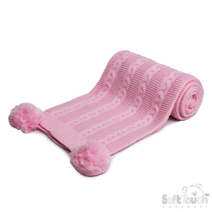 Personalized Infants Acrylic Recycled Cable Knit Wrap - MANSURI FASHIONS
