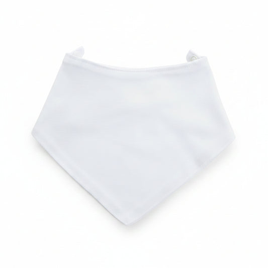 Plain White Bandana Baby Bib – Soft Cotton Infant Bib