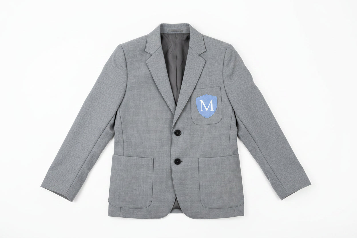 Plain Boys Suited Blazer - Grey