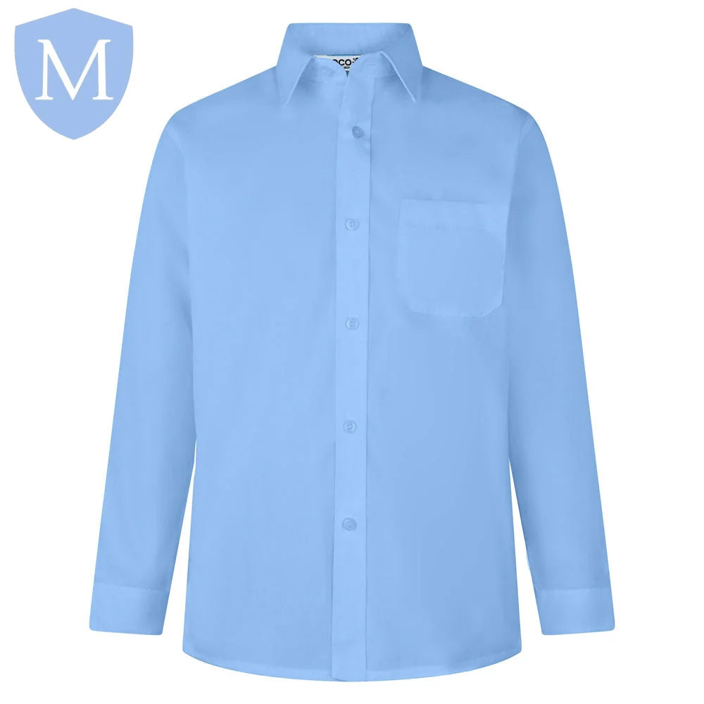 Plain Boys Full Sleeve Shirt - Blue (Single)