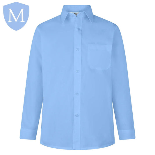 Plain Boys Full Sleeve Shirt - Blue (Single)
