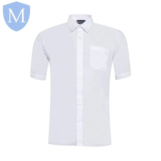 Plain Boys Half Sleeved Shirt - White (Single)