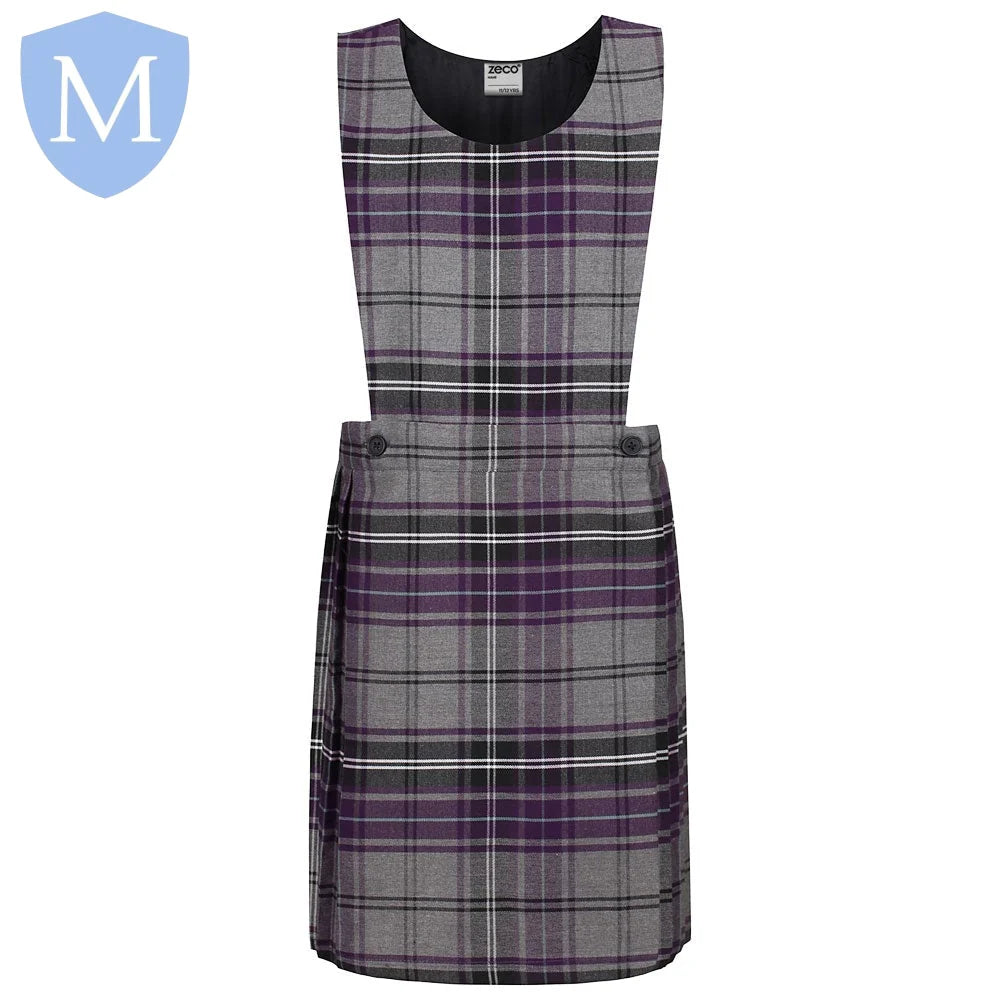 Plain Girls Check Pinafore (Purple/Grey)
