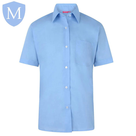Plain Girls Half Sleeve School Blouse – Sky Blue (Single)