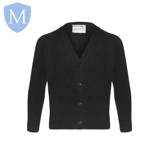 Plain Girls Knitted Buttoned Cardigan – Black | Girls School Cardigan - MANSURI FASHIONS