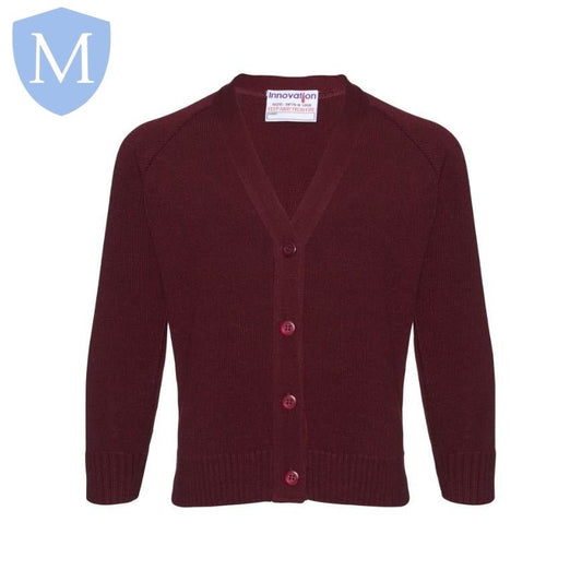 Plain Girls Knitted Buttoned Cardigan – Burgundy | Girls School Cardigan - MANSURI FASHIONS