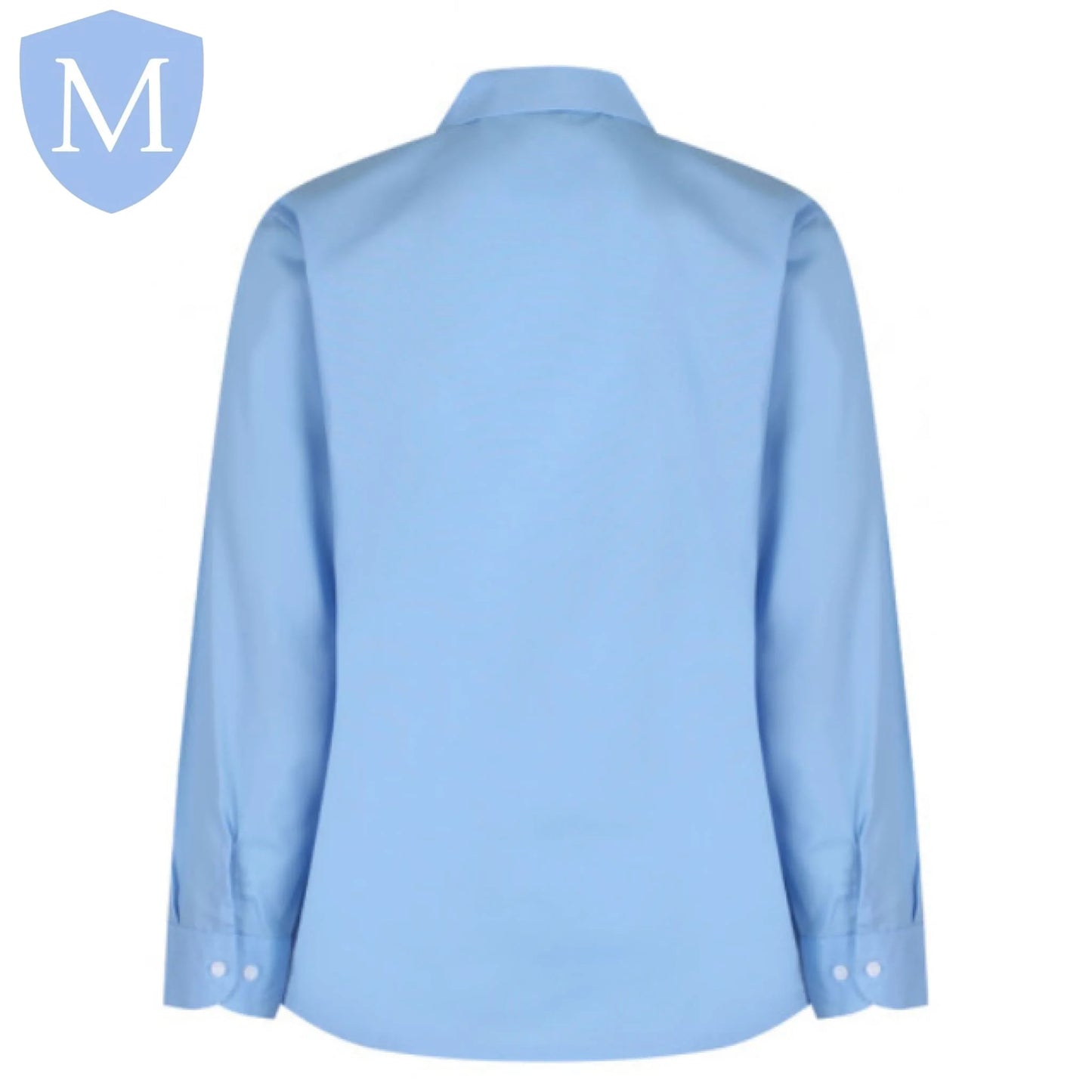Plain Girls Open Neck Full Sleeved Blouse - Sky Blue (Single)