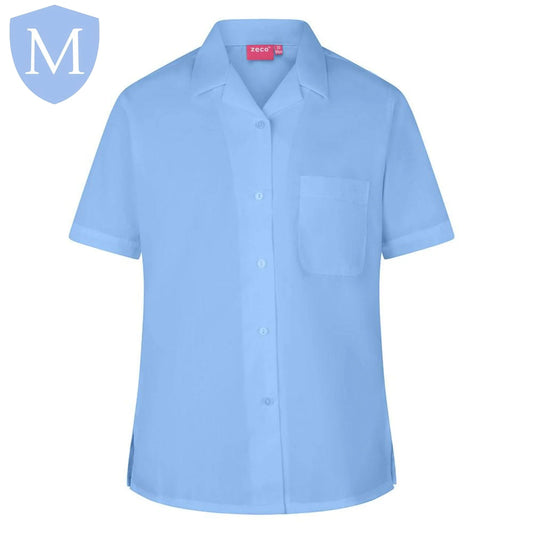 Plain Girls Open Neck Half Sleeve School Blouse – Sky Blue (Single)